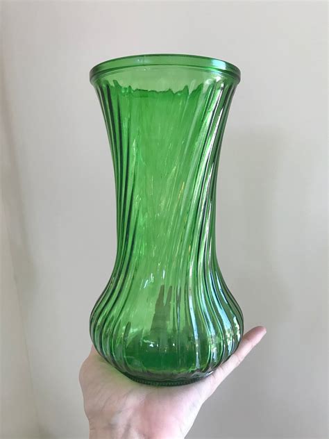 set of 6 vintage emerald green vases for wedding centerpiece etsy