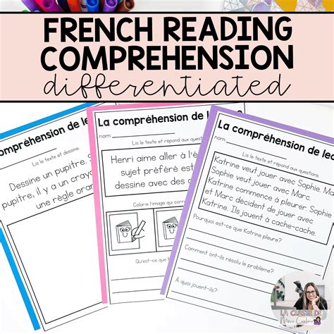 Differentiated French Reading Passages For Back To School French