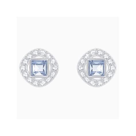 Angelic Earrings Square Blue Rhodium Plated