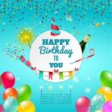 Happy Birthday Celebration Background Poster — Stock Vector