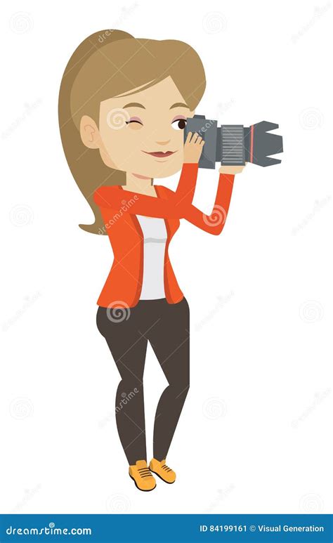 Photographer Taking Photo Vector Illustration Stock Vector