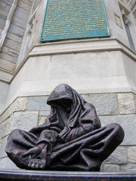 sculpture of homeless jesus finds home at detroit church