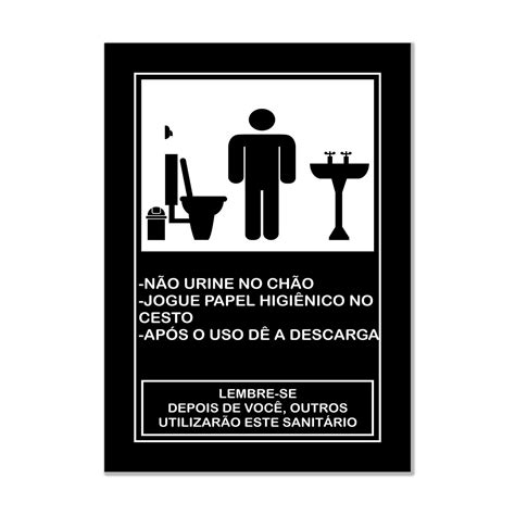 placa de higiene para banheiro masculino kiaga