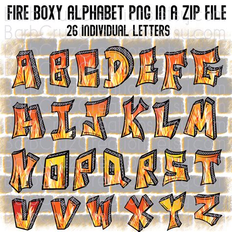 Graffiti Fire Boxy Fonts Blazing Letters Hot Flames Etsy Canada