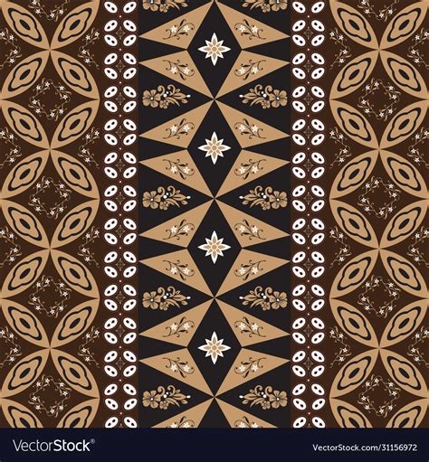 Unique Motifs Design On Indonesian Batik Vector Image