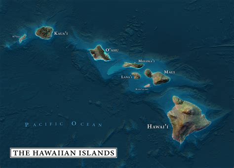 The Hawaiian Islands (map of Hawai'i) : Oceania