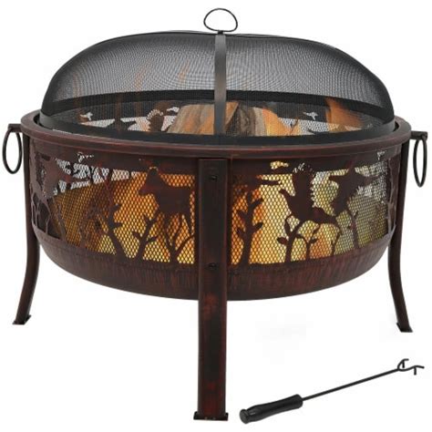 Sunnydaze 30 Fire Pit Steel With Pheasant Hunting Design And Spark