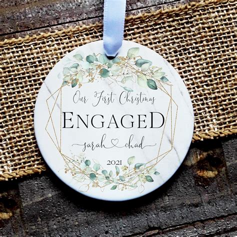 Engagement Ornament Our First Christmas Engaged Ornament Etsy