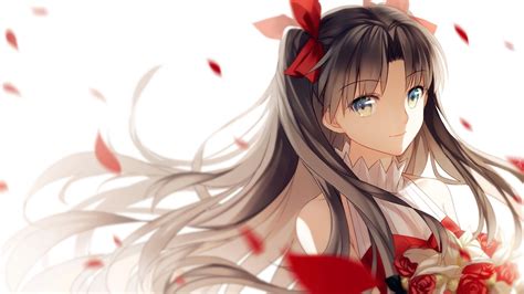 Girl And Rose Tohsaka Rin Fate Stay Night Rin Anime