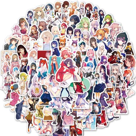 Buy Pcs Sexy Anime Girl Stickers Pack Non Naked Lady Stickers Vinyl