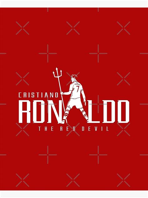 Cristiano Ronaldo With Trident Red And White Poster For Sale By Farqaleitart Redbubble
