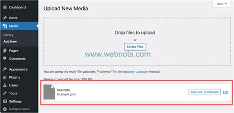 How To Upload Json Files In Wordpress Webnots