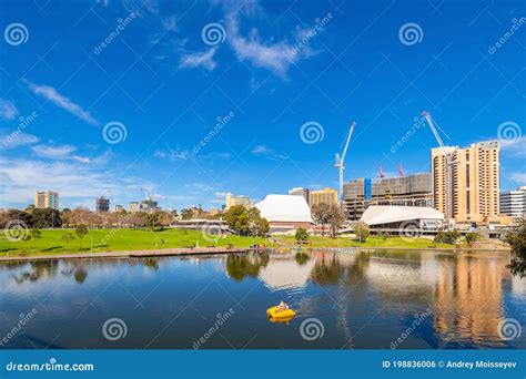 Adelaide City Skyline By Torrens River Editorial Photo Image Of