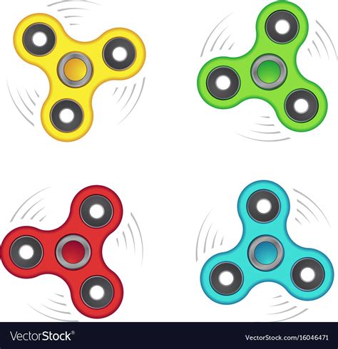 Colorful Fidget Spinners Royalty Free Vector Image
