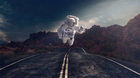 Download Wallpaper 1920x1080 Astronaut Gravity Road