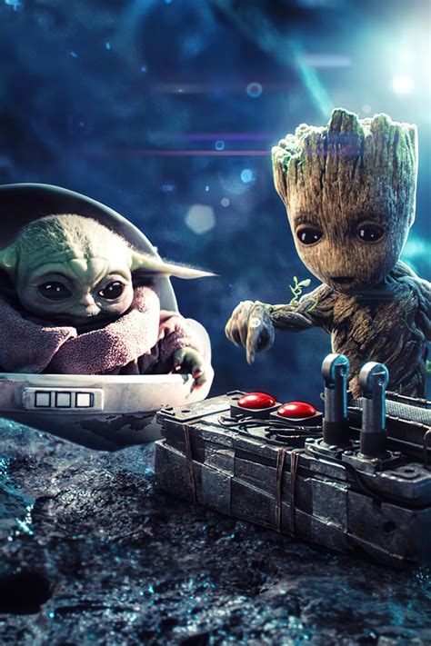640x960 Baby Groot And Baby Yoda Iphone 4 Iphone 4s Hd 4k Wallpapers