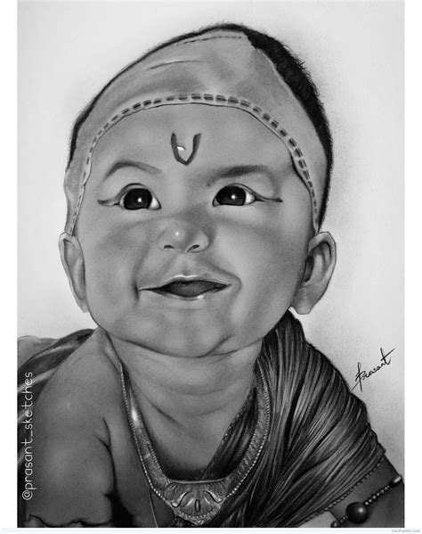 Awesome Pencil Sketch Art Of Baby By Manoj Kumar Naik