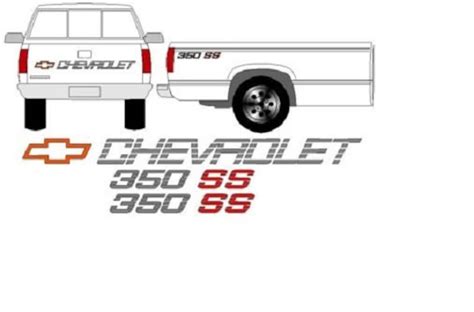 350 Ss Kit Chevy Truck Tailgate And Bedside Decals 90 91 Style Etsy