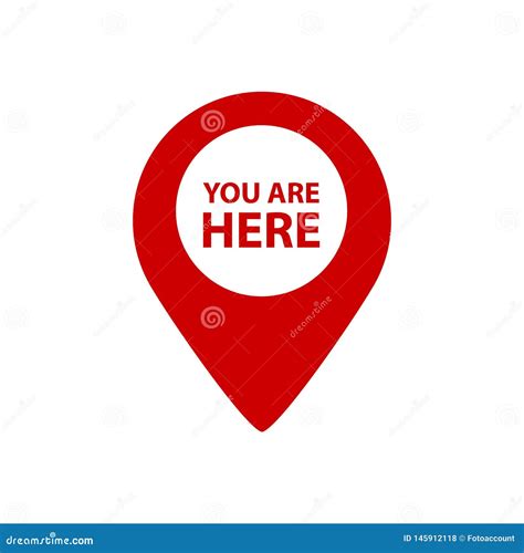 You Are Here Map Pointer Vector Illustration Isolated On White