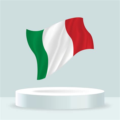 Bandera De Italia Representación 3d De La Bandera Que Se Muestra En El