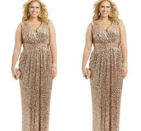 Maybe you would like to learn more about one of these? 2015 Sexy Plus Size Formal Dresses Gold Sequin Sheath V ...