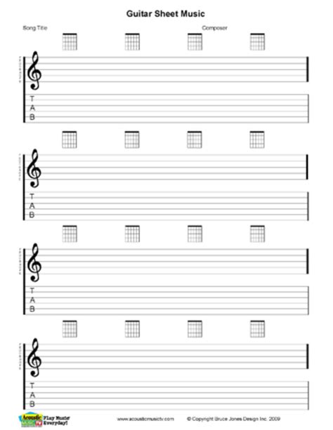 Click on the images below to download a pdf file with four different sheets for all your guitar playing needs! Free PDF Guitar, Mandolin, and Ukulele Chord and Music Charts | hubpages