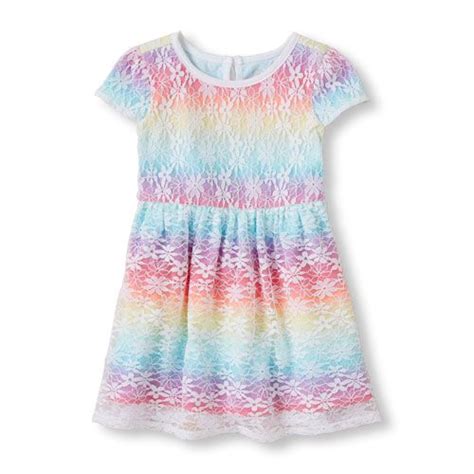 Toddler Girls Short Sleeve Rainbow Lace Flare Dress The Childrens