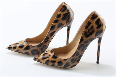 Buy Sexy Leopard Women Pumps Pointed Toe Shallow 10cm