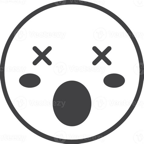 Shocked Face Emoji Illustration In Minimal Style 17182445 Png