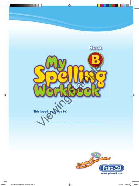 Pr 2281 My Spelling Workbook B Pdf Crossword Leisure