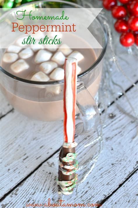 Make Your Own Chocolate Dipped Peppermint Stir Sticks About A Mom
