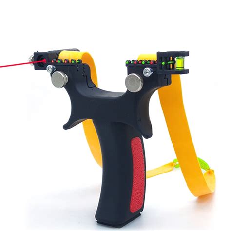Hunting Slingshot Resin Catapult With Laser Light Sight Level Outdoor Shooting With Flat Rubber