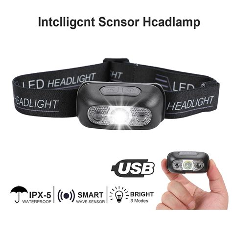 Rechargeable Usb Led Headlamp Headlight Head Lamp Torch Flashlight