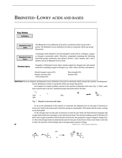 Brønsted Lowry Acids And Bases BrØnstedlowry Acids And Bases Key
