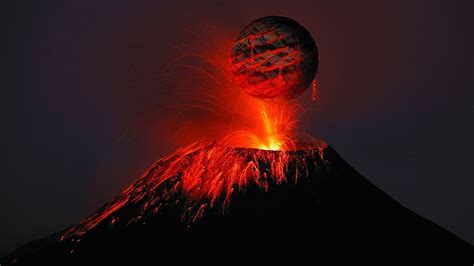 Planet Erupting Volcano Illustration Volcano Lava Rash Science