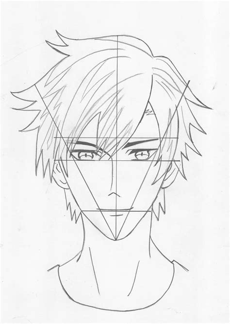 The first step is just for the guide lines. How To Draw a Anime Boy Face Step by Step in 2020 | Boy ...