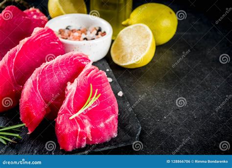 Fresh Raw Tuna Fish Stock Photo Image Of Fillet Appetizer 128866706