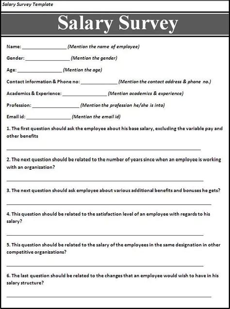 A Sample Survey Form For An Employees Job Description And Interview