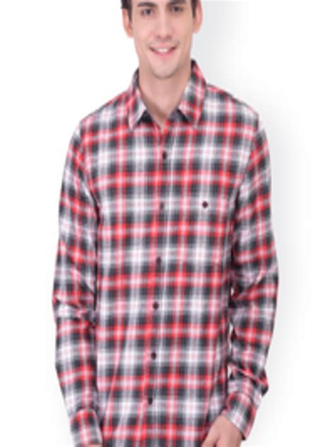 Buy Oxolloxo Men Red Classic Fit Checked Casual Shirt Shirts For Men