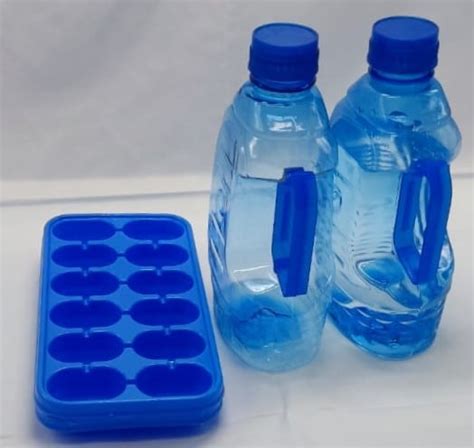 Pack Of 4 2 Ice Cube Trays And 2 Water Bottles Plastic Online