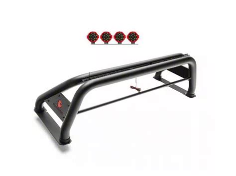 Jeep Gladiator Classic Roll Bar With Red 7 Inch Round Led Lights Black 20 24 Jeep Gladiator