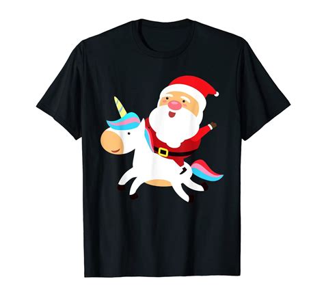 Santa Claus Unicorn Christmas Shirt Xmas T Men Premium Tee