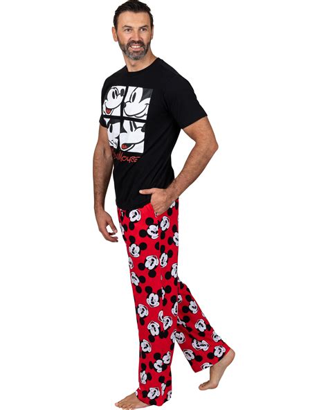 Disney Mens Mickey Mouse Pajama Tee And Lounge Pant Set The True