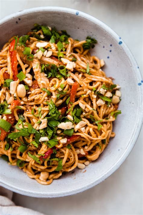 Weeknight Sesame Peanut Noodles With Chicken Recipe Little Spice Jar