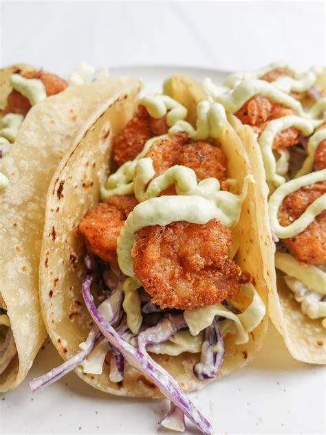 Crispy Shrimp Tacos With Avocado Lime Slaw Recipe Binge