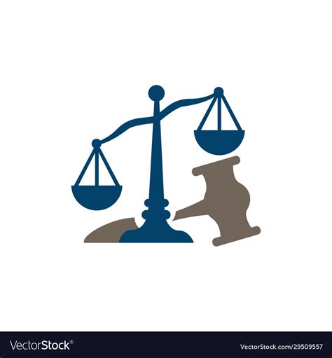 Scales Justice Logo Design For Law Firm Law Vector Image