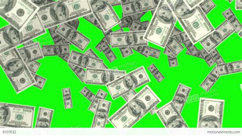 Raining Money On Green Screen Background Stock Animation