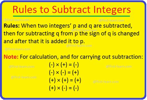 Integers Rules With Examples