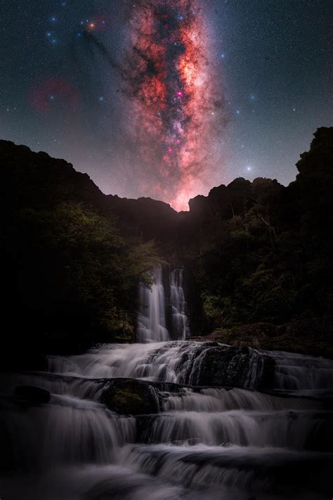 Daily Interesting Photo Vibrant Milky Way Over Waterfall