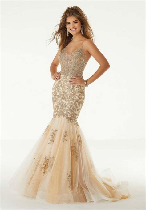 Morilee 45022 Beaded Lace Mermaid Prom Dress Mermaid Prom Dresses
